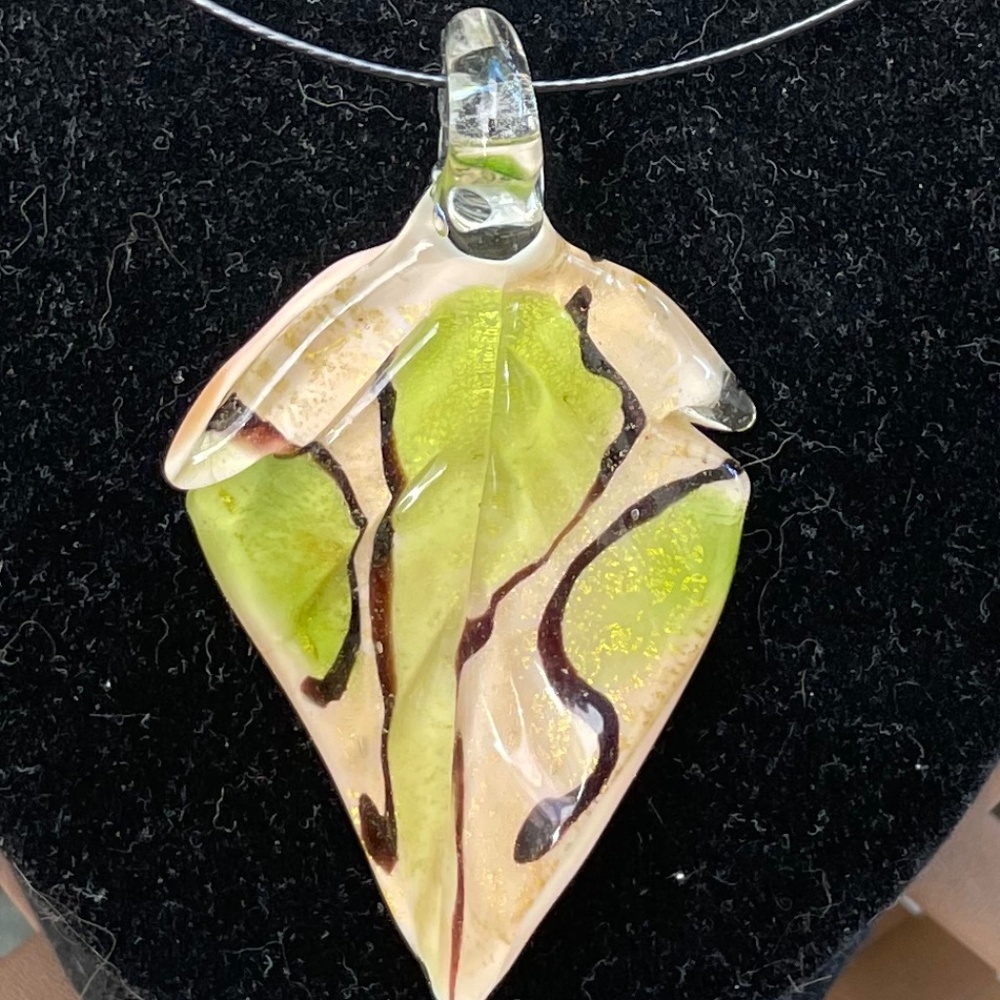 Colorful Handmade glass pieces for necklaces -Set of 7 - Picture 8 of 15